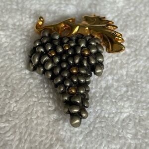 FAF Gold Plated & Pewter Grape Cluster Brooch Unisex